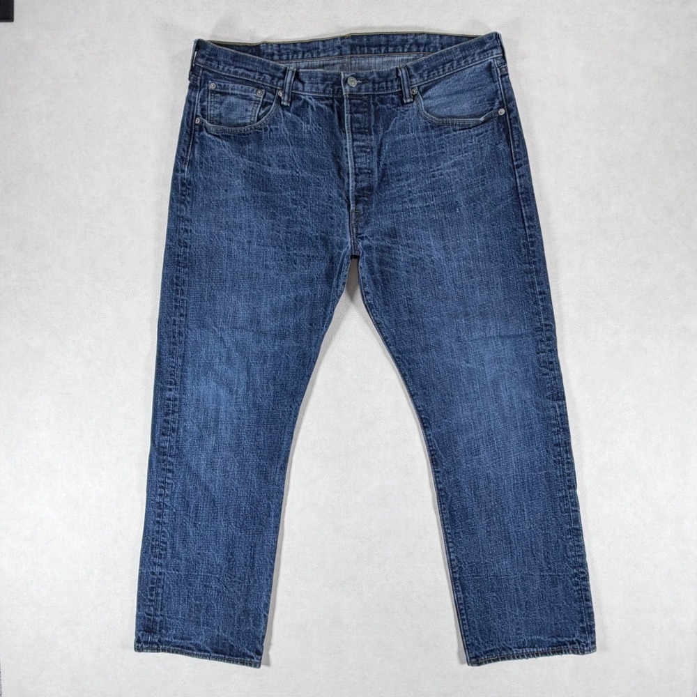Levis 501 Original Fit Mens Blue Medium Wash Straight Leg Jeans 40x32